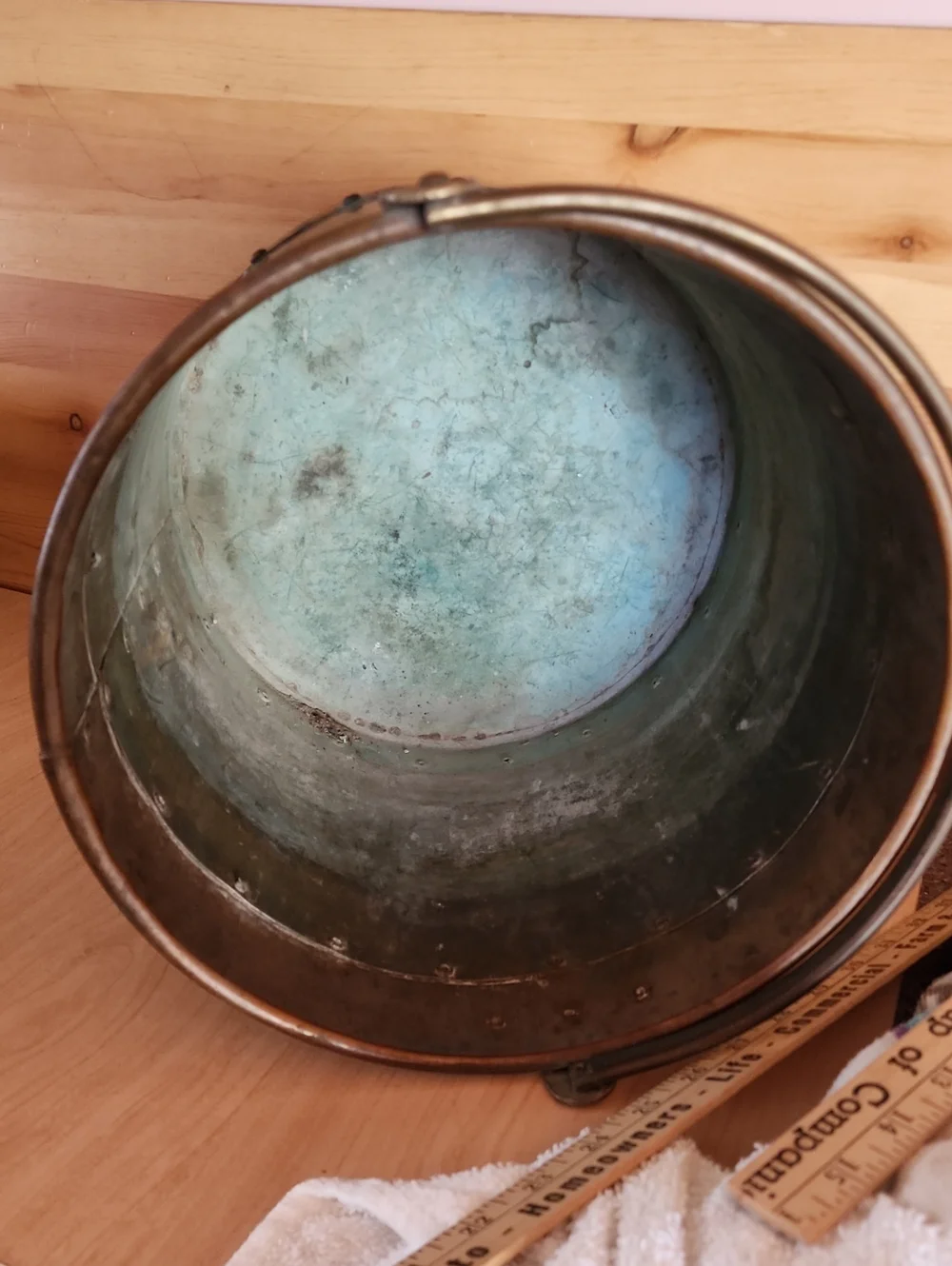 Antigue English Copper & Brass Jardiniere Bucket.